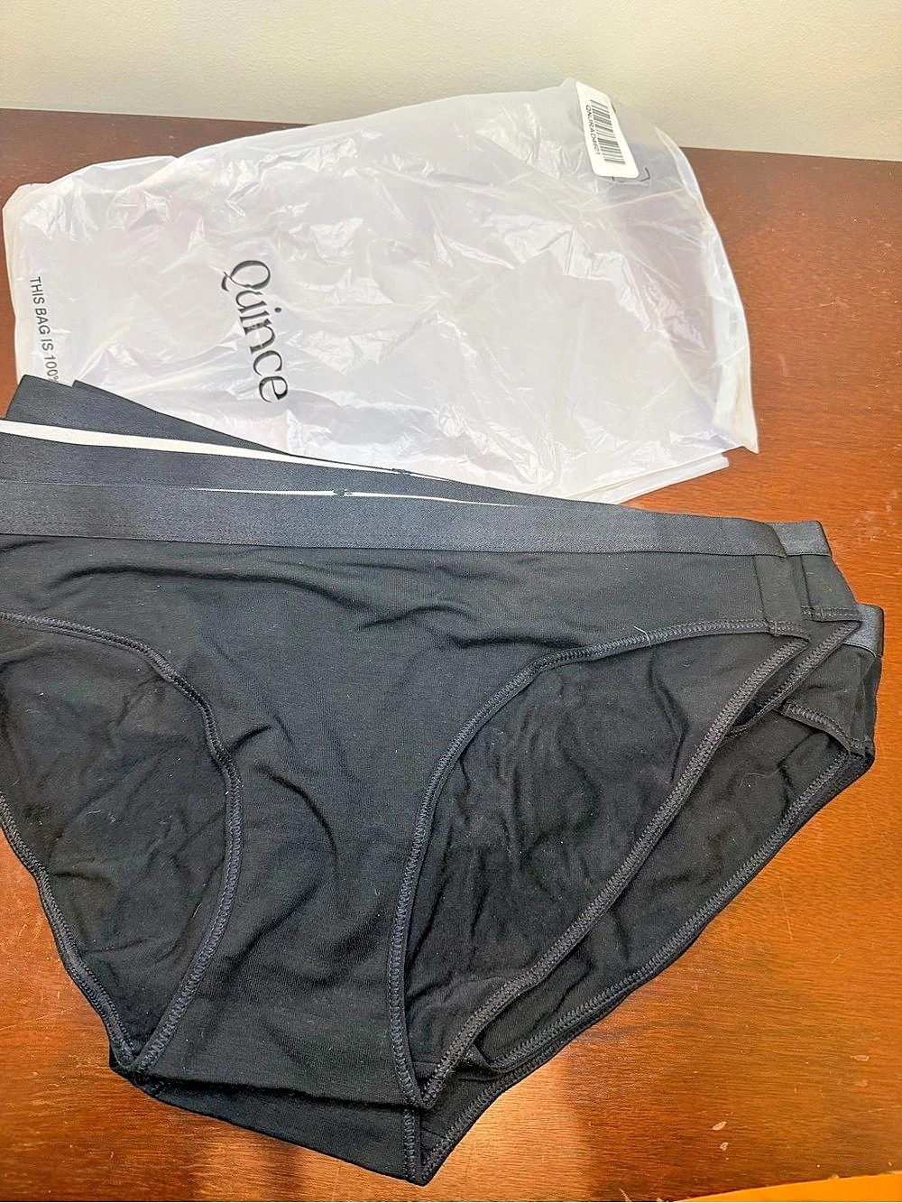 Quince MicroModal Bikini Briefs Black Size Medium NWT
